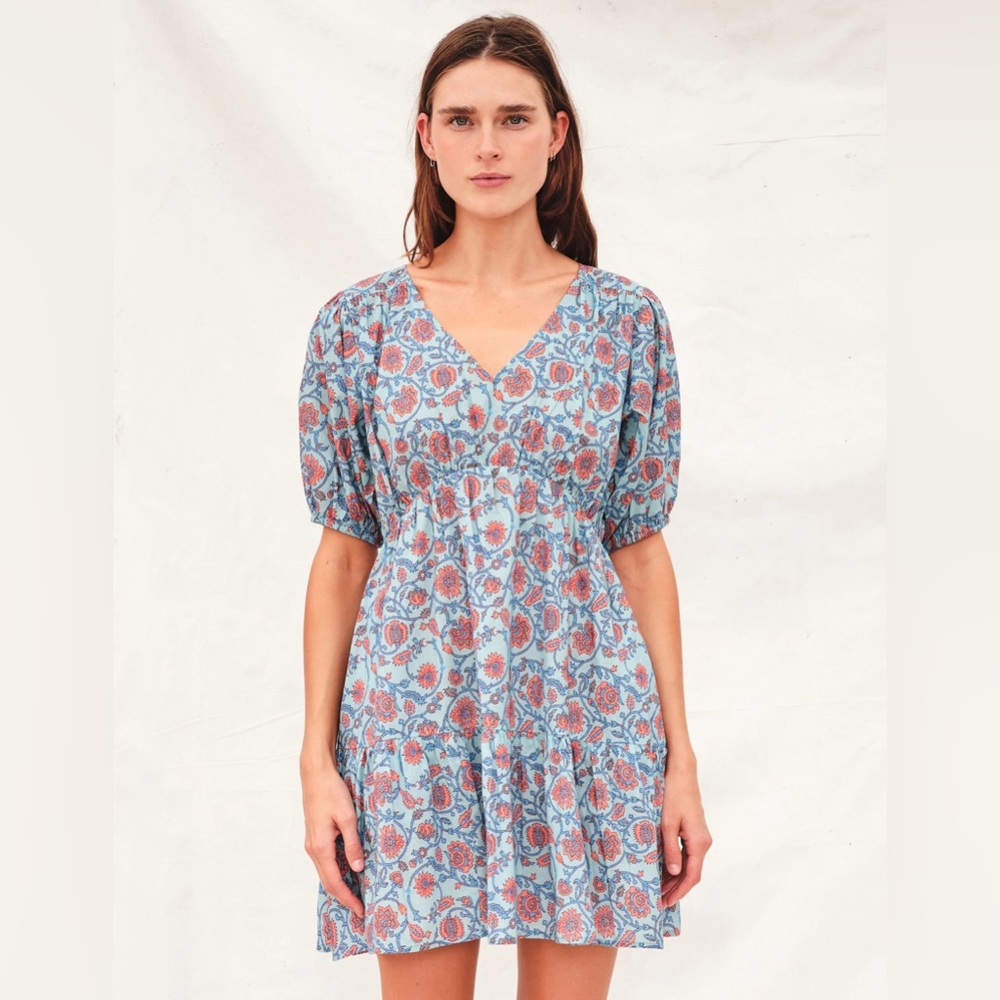 Sundry Light Blue Floral Mini Dress